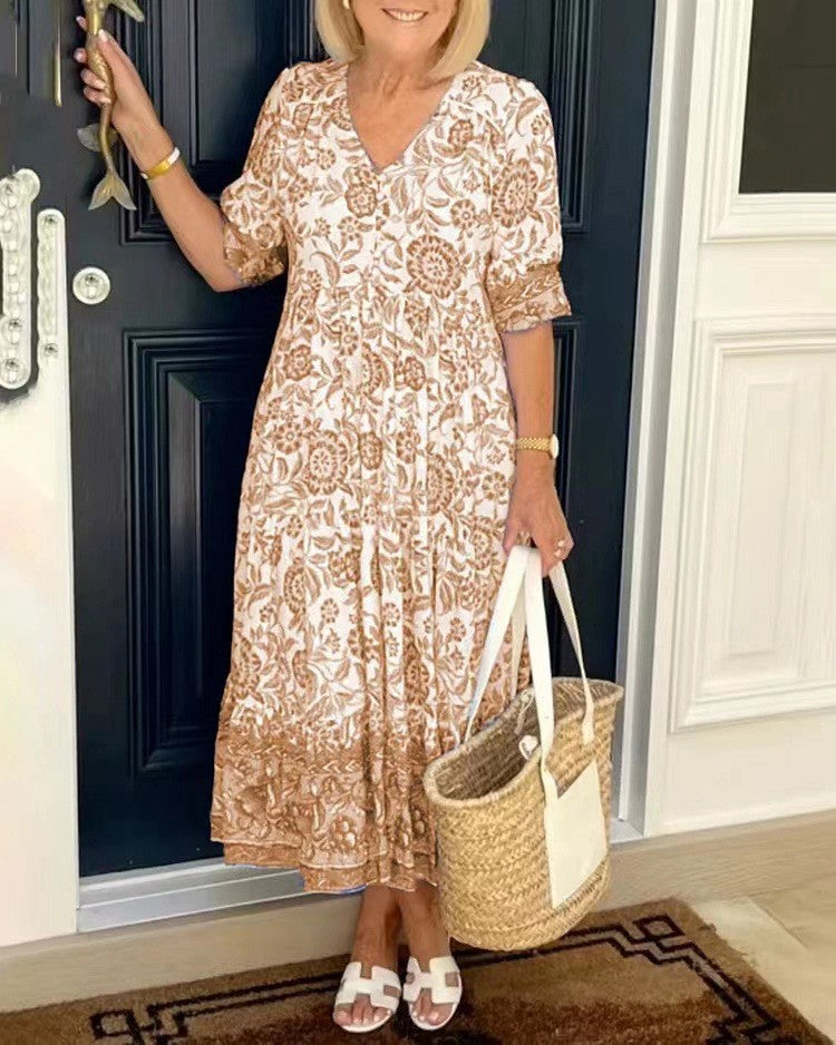 Keisha | Abito Floreale Elegante con Scollatura a V