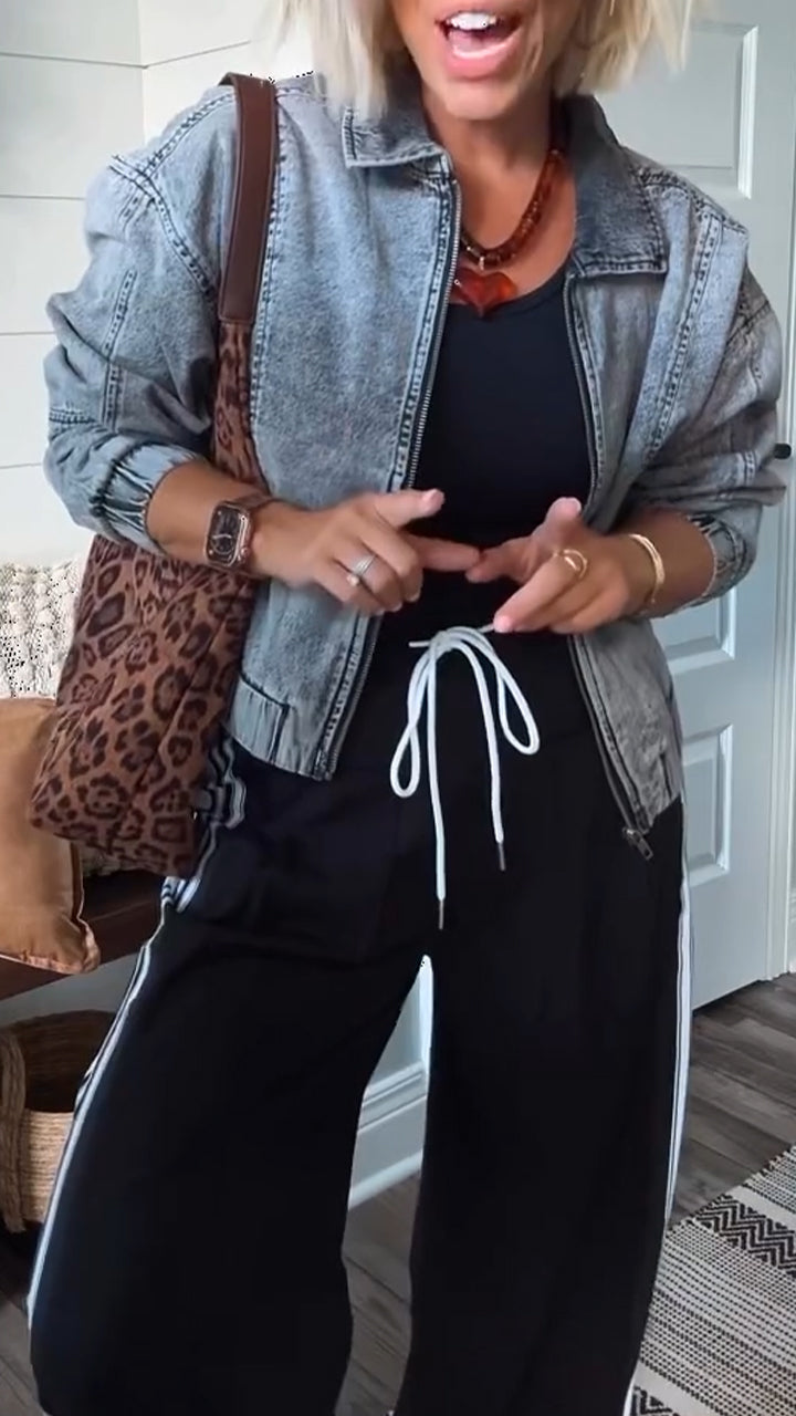 Valentina | Giacca in Denim con Zip Senza Tempo