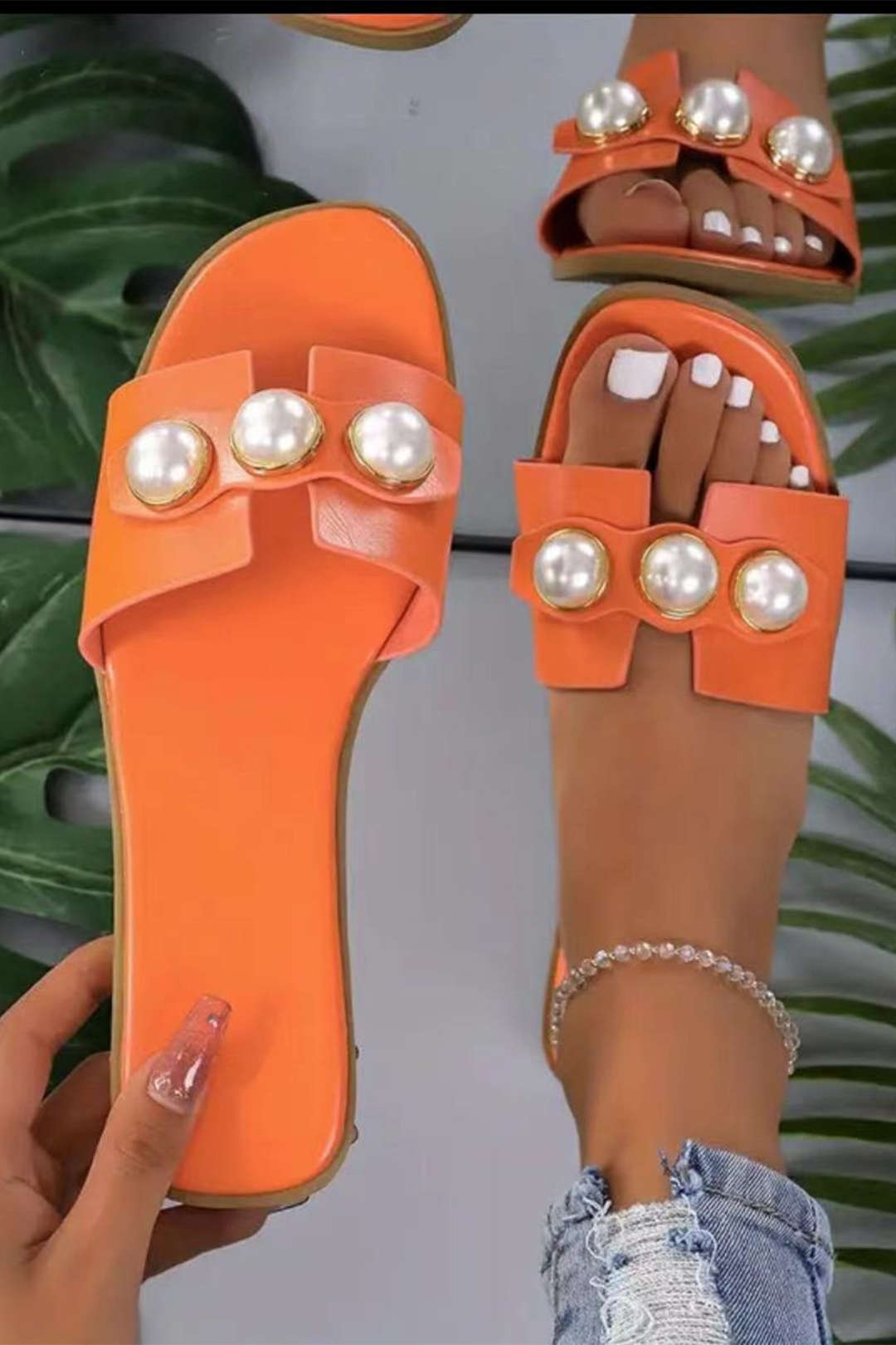 Scarpe Piatte con Perle