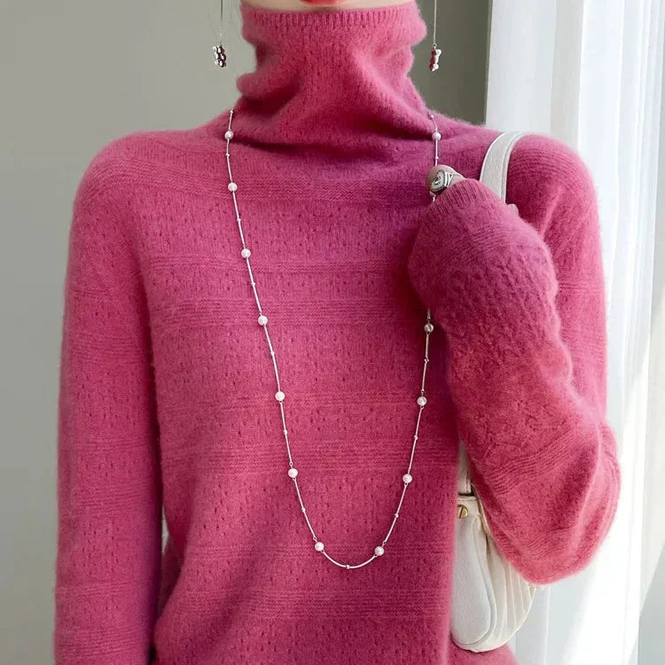 Aria™ - Maglione a Collo Alto in Lana Premium Morbida