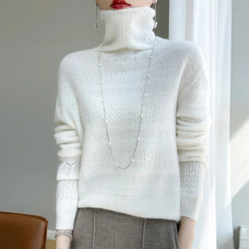 Aria™ - Maglione a Collo Alto in Lana Premium Morbida