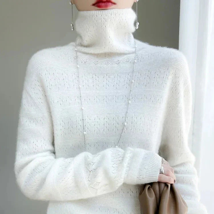 Aria™ - Maglione a Collo Alto in Lana Premium Morbida