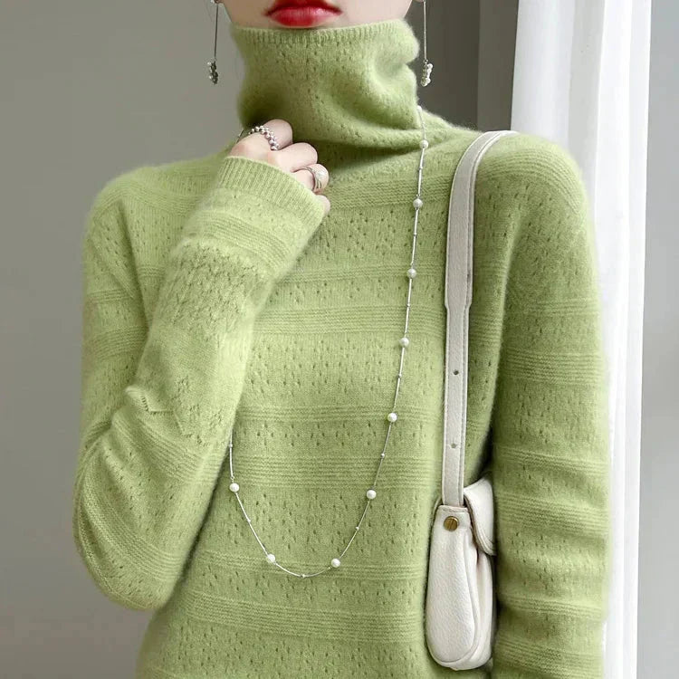 Aria™ - Maglione a Collo Alto in Lana Premium Morbida