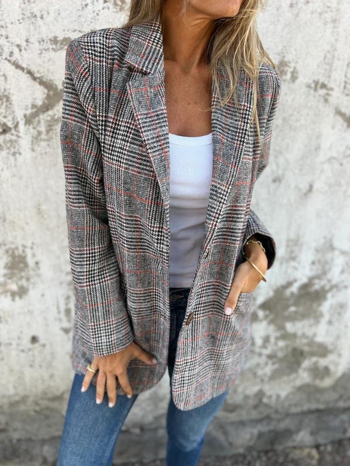 Amelia™ - Blazer Casual a Quadri con Rever