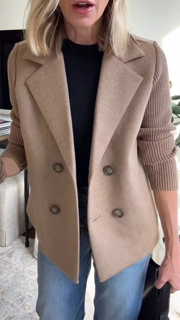 Amora | Blazer Elegante con Maniche in Maglia