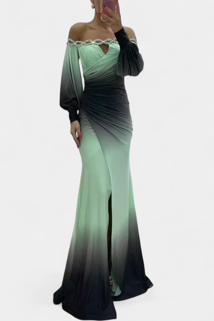 Vestito Maxi Ombre Julitta con Spalle Scoperte