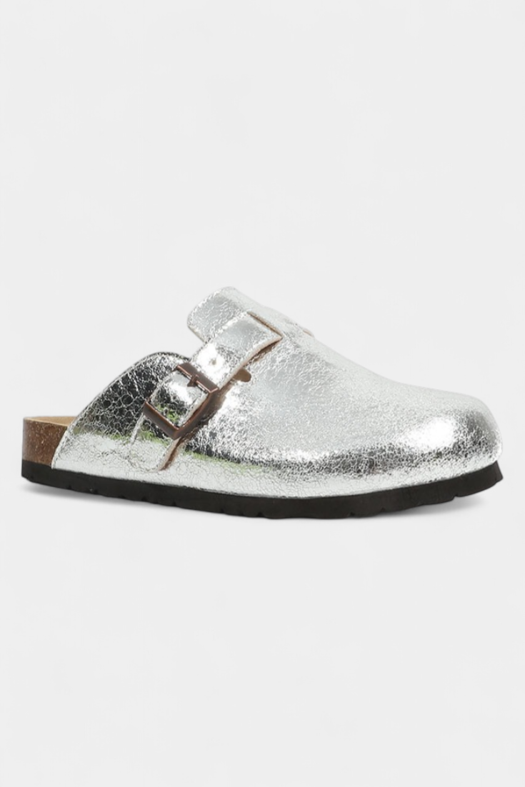 Zoccoli Unisex Aubree in Camoscio con Fibbia Regolabile