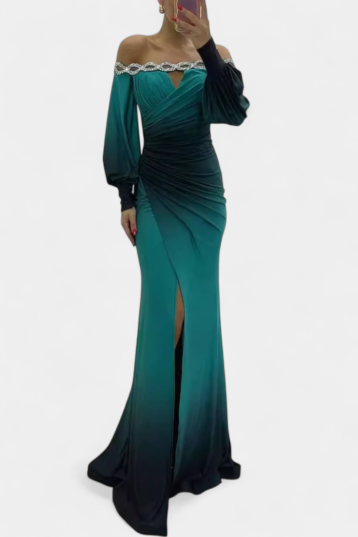 Vestito Maxi Ombre Julitta con Spalle Scoperte