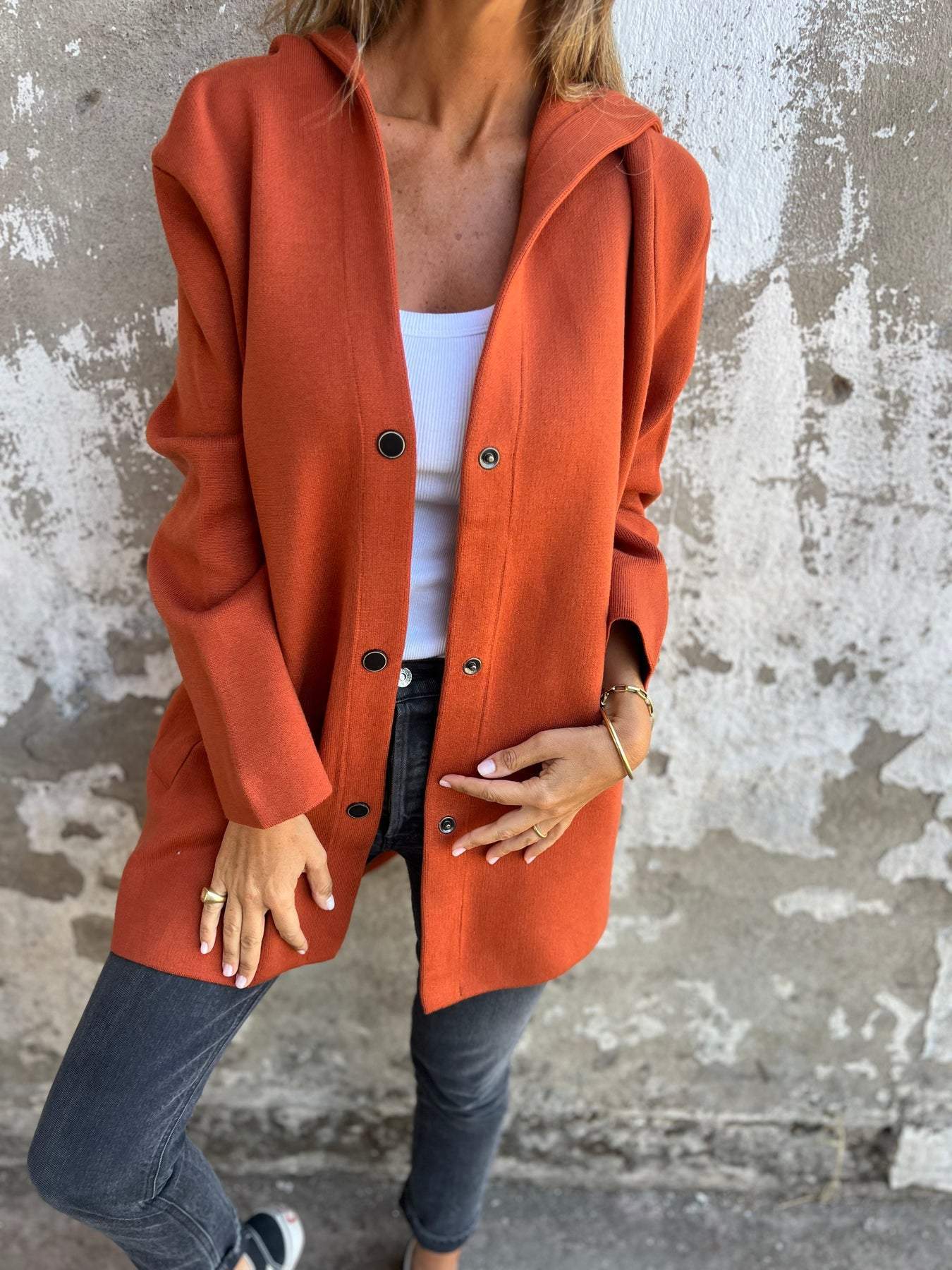 Scarlett™ - Giacca con Cappuccio Casual a Un Bottone