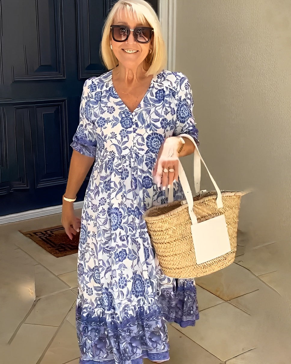 Keisha | Abito Floreale Elegante con Scollatura a V