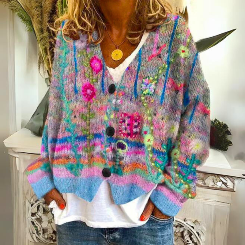 Addison™ - Cardigan Button Casual Retro Elegante