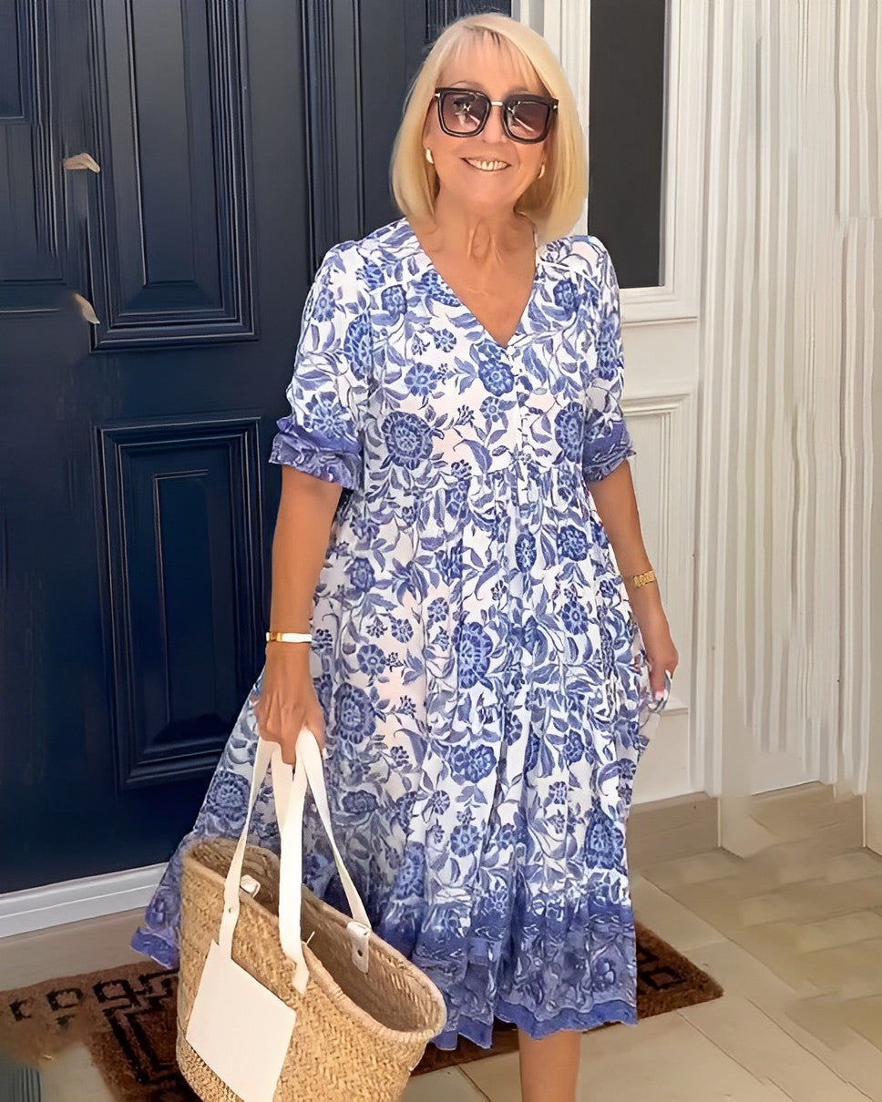 Keisha | Abito Floreale Elegante con Scollatura a V