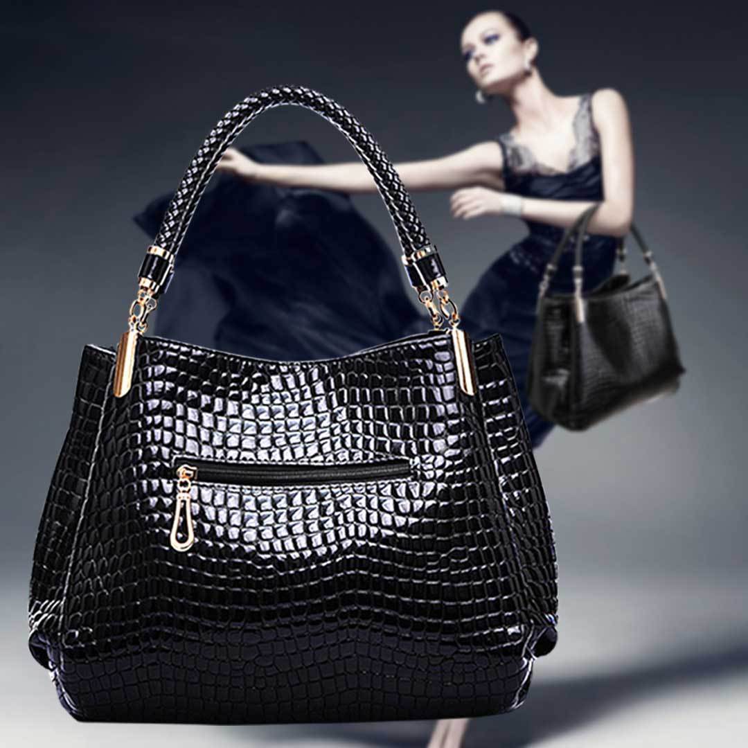 Isabella™ Eleganza Duratura | Borsa a Mano con Stampa Coccodrillo Elegante
