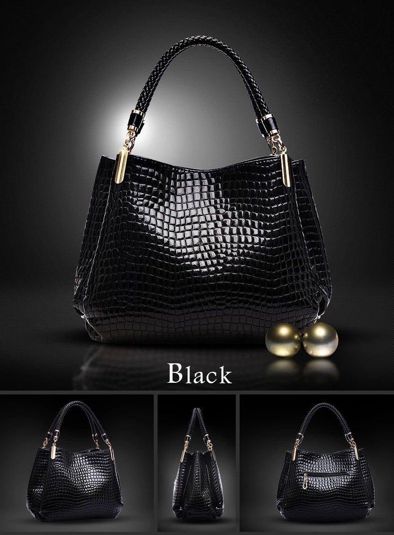 Isabella™ Eleganza Duratura | Borsa a Mano con Stampa Coccodrillo Elegante