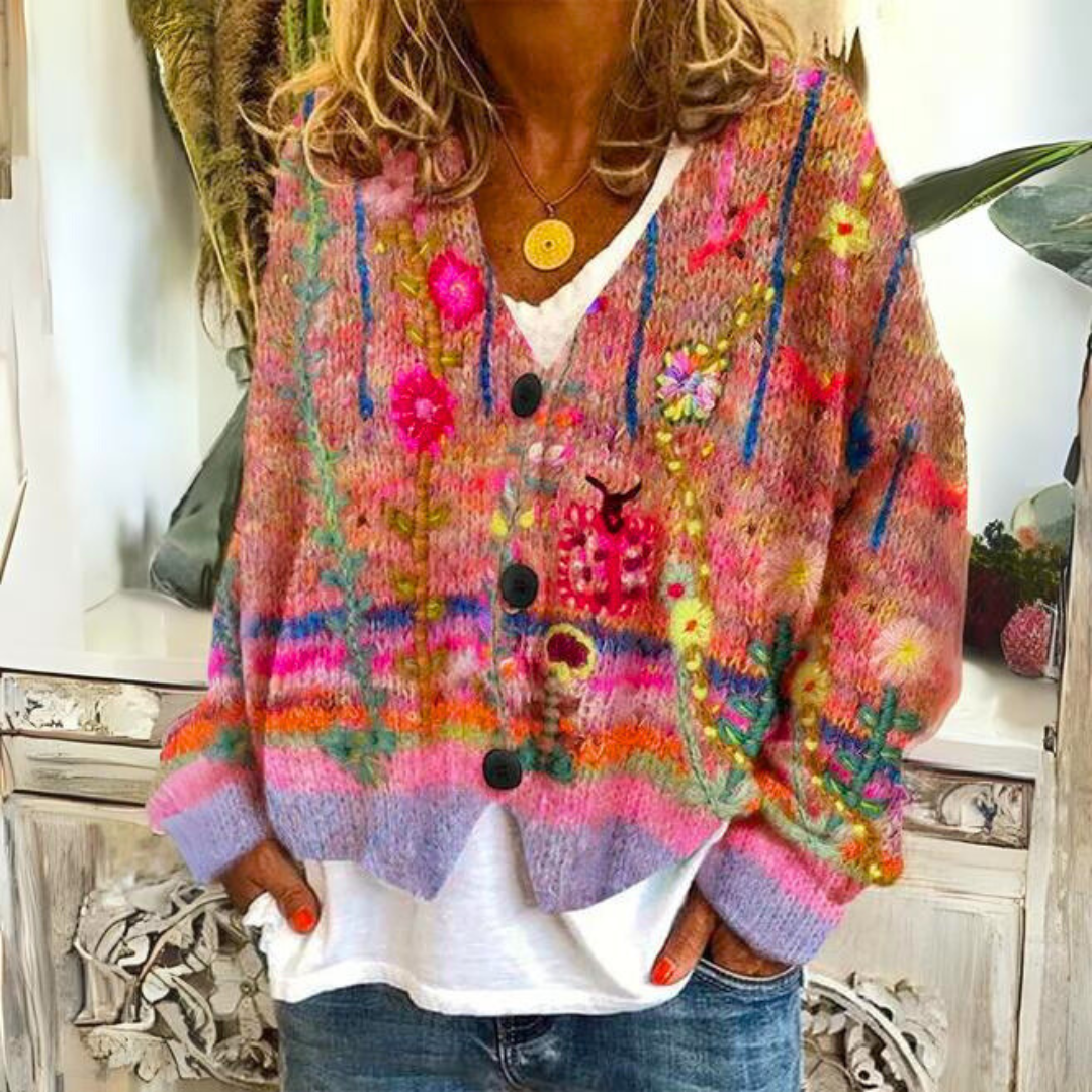 Addison™ - Cardigan Button Casual Retro Elegante