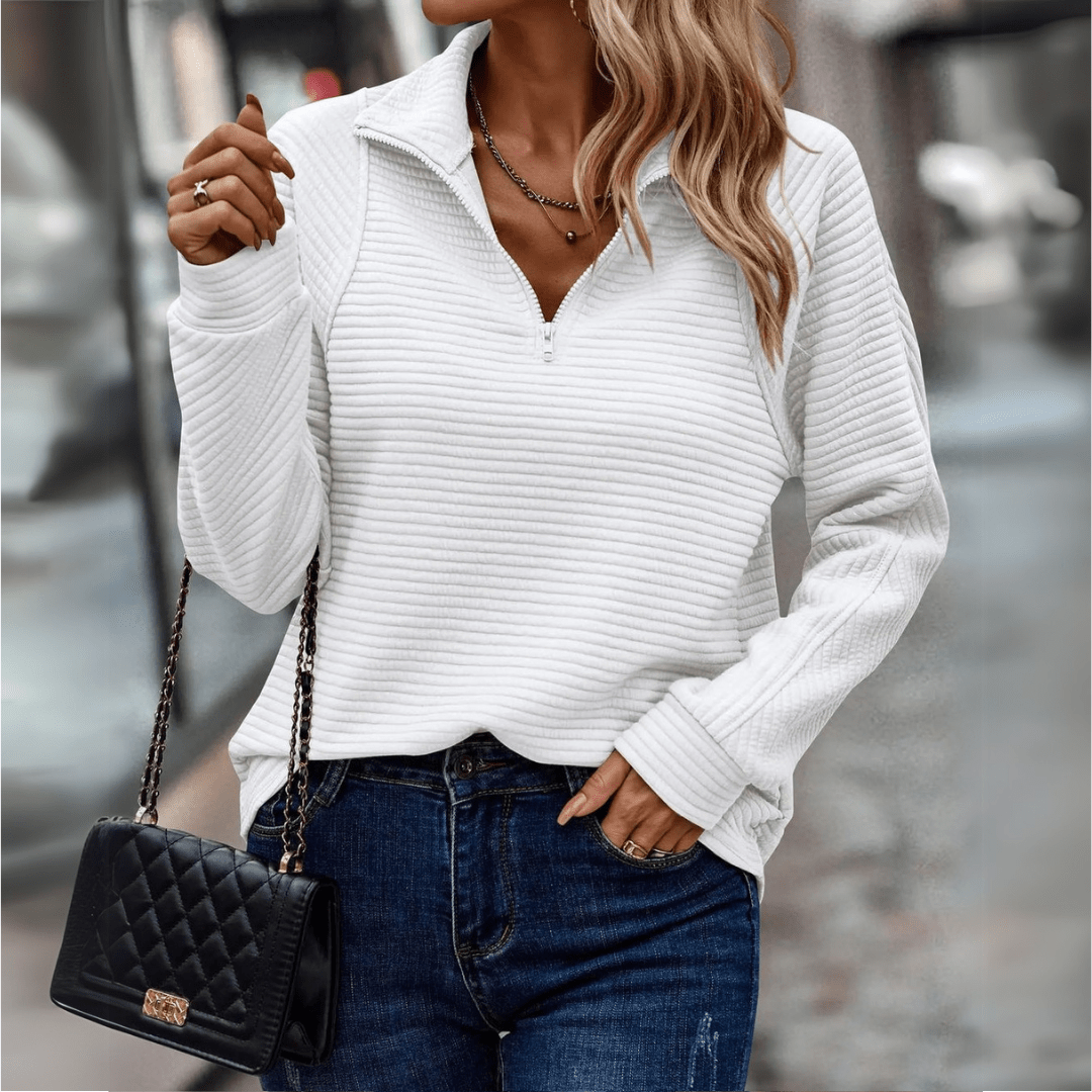Jenica | Pullover Chic con Mezzo Zip