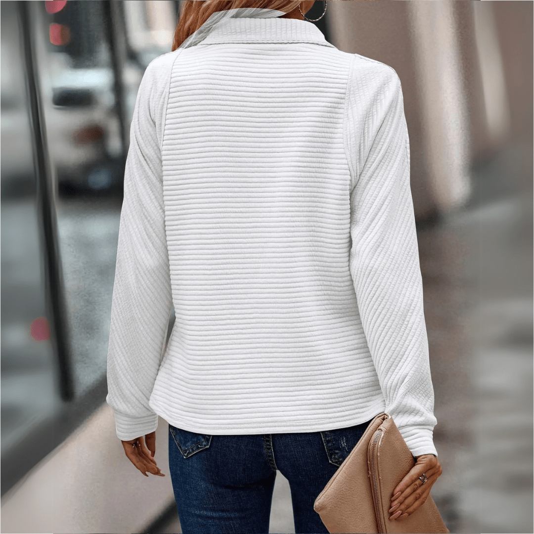 Jenica | Pullover Chic con Mezzo Zip