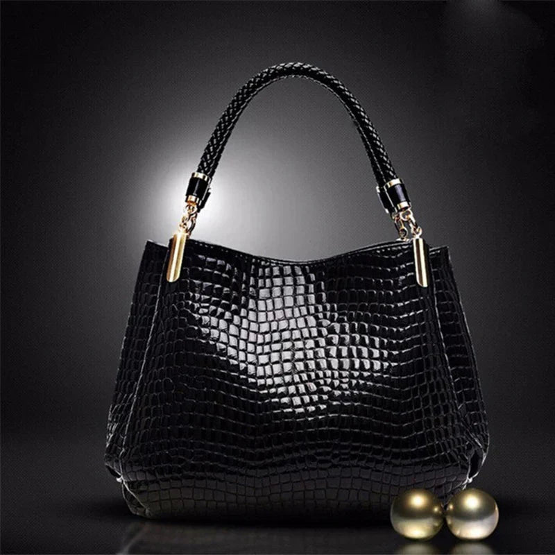 Isabella™ Eleganza Duratura | Borsa a Mano con Stampa Coccodrillo Elegante