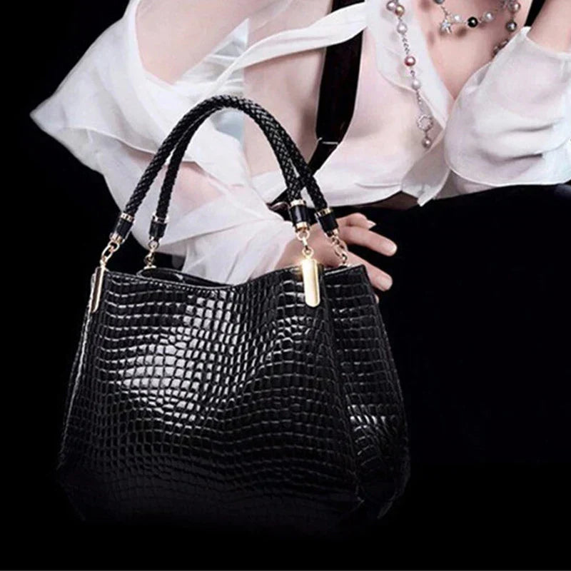 Isabella™ Eleganza Duratura | Borsa a Mano con Stampa Coccodrillo Elegante