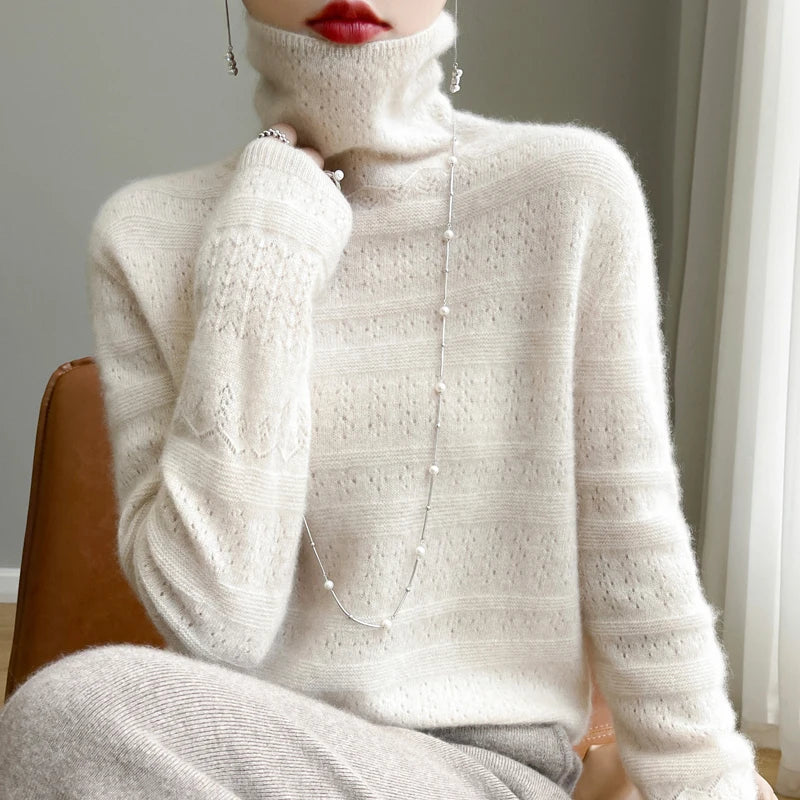 Aria™ - Maglione a Collo Alto in Lana Premium Morbida