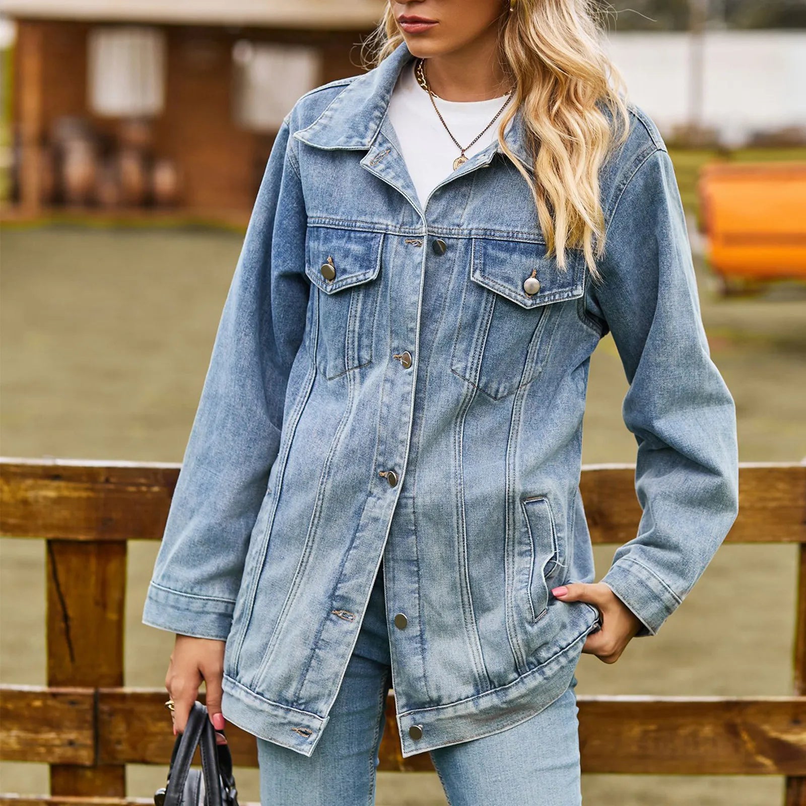 Mia™ - Giacca di Jeans Elegante Classica