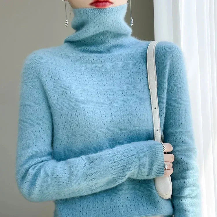 Aria™ - Maglione a Collo Alto in Lana Premium Morbida
