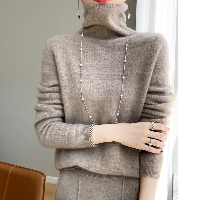 Aria™ - Maglione a Collo Alto in Lana Premium Morbida