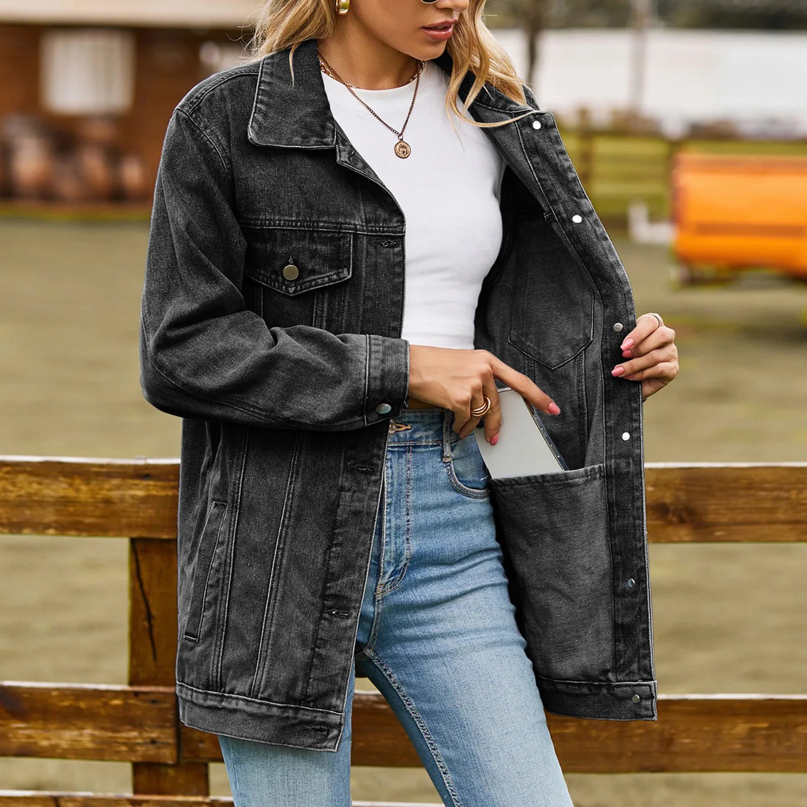Mia™ - Giacca di Jeans Elegante Classica