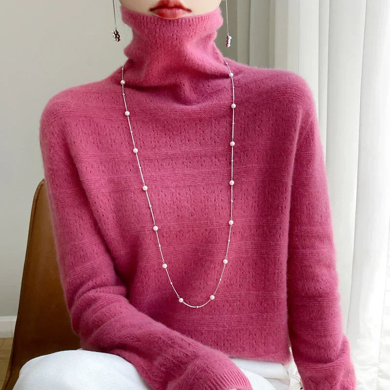 Aria™ - Maglione a Collo Alto in Lana Premium Morbida