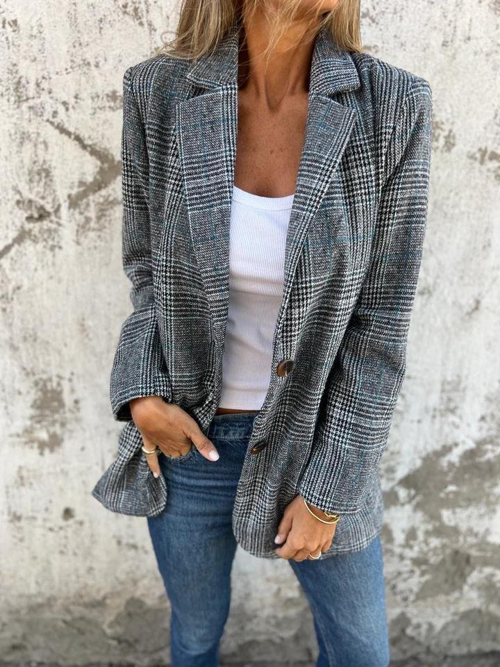 Amelia™ - Blazer Casual a Quadri con Rever