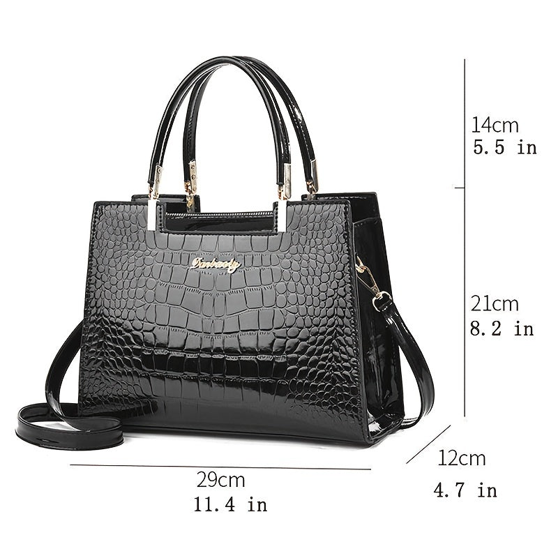 Brooklyn™ Shine | Borsa di Lusso con Stampa Crocodile