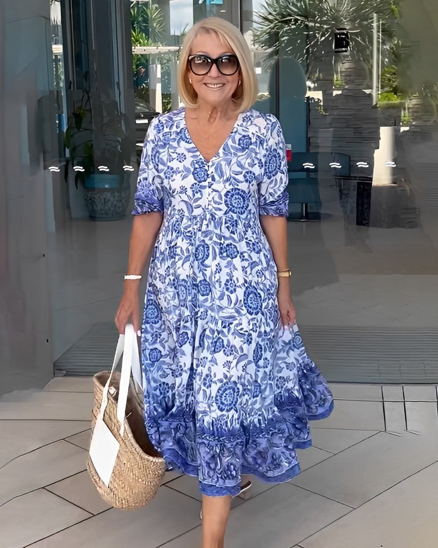 Keisha | Abito Floreale Elegante con Scollatura a V