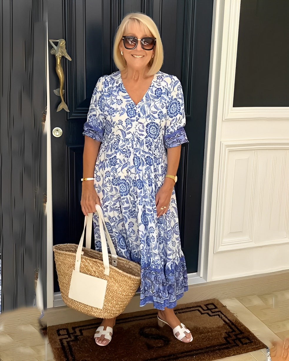 Keisha | Abito Floreale Elegante con Scollatura a V