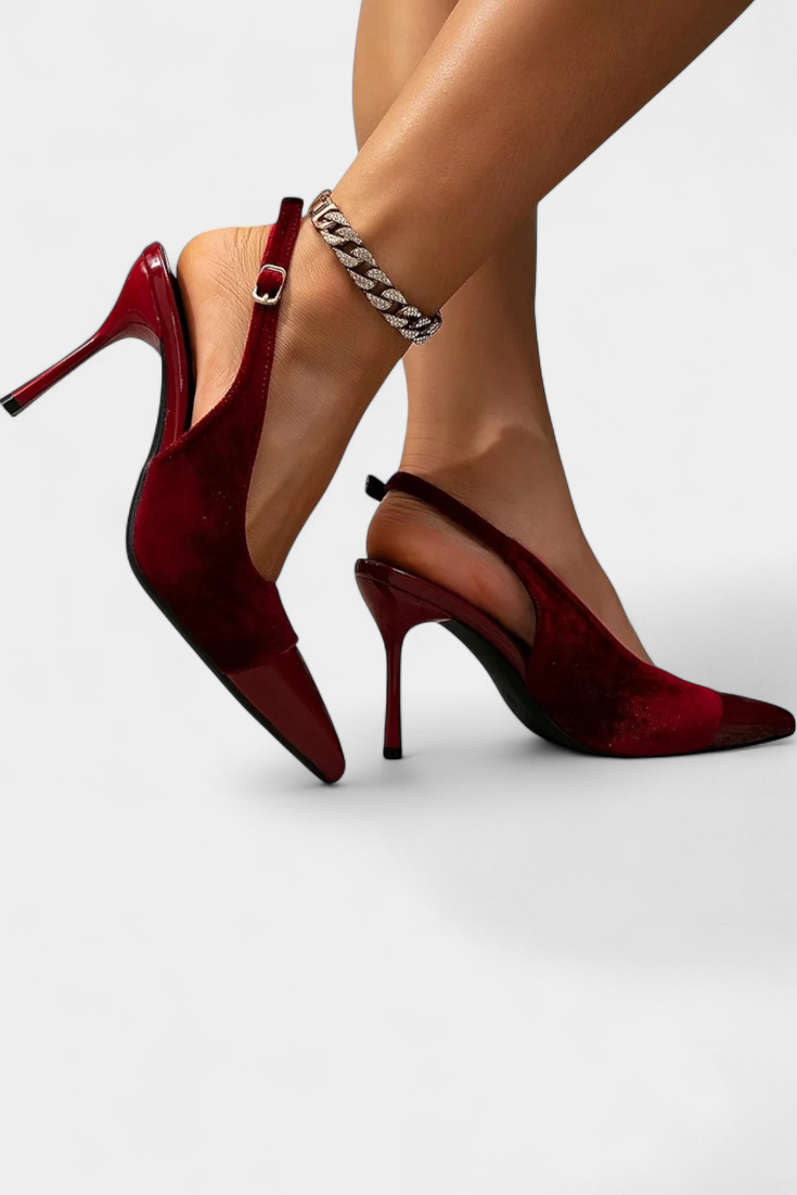 Candice Tacchi Stiletto in Velluto con Patchwork