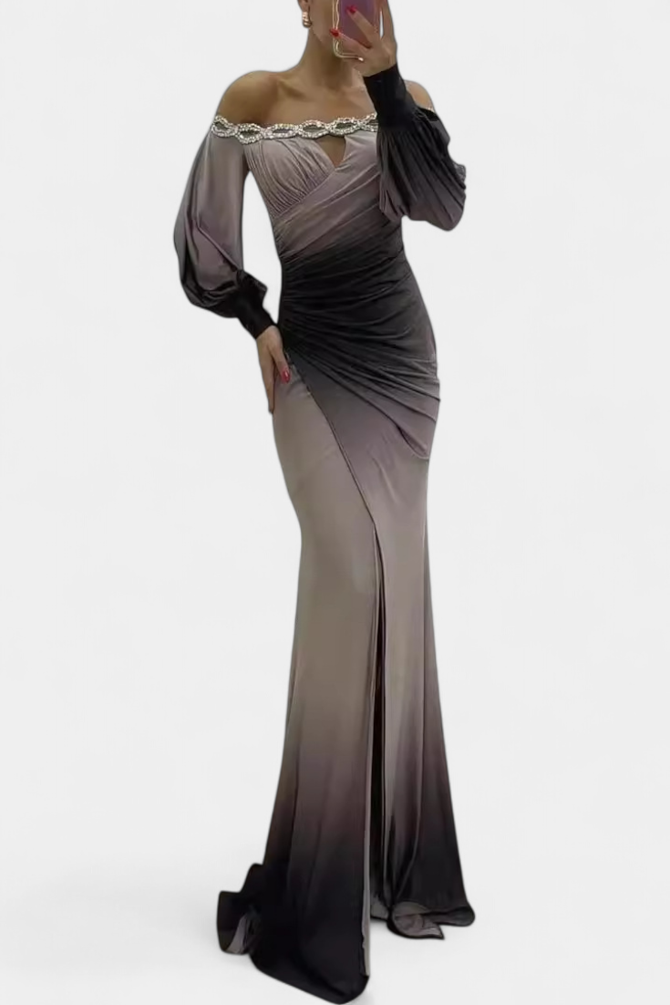 Vestito Maxi Ombre Julitta con Spalle Scoperte