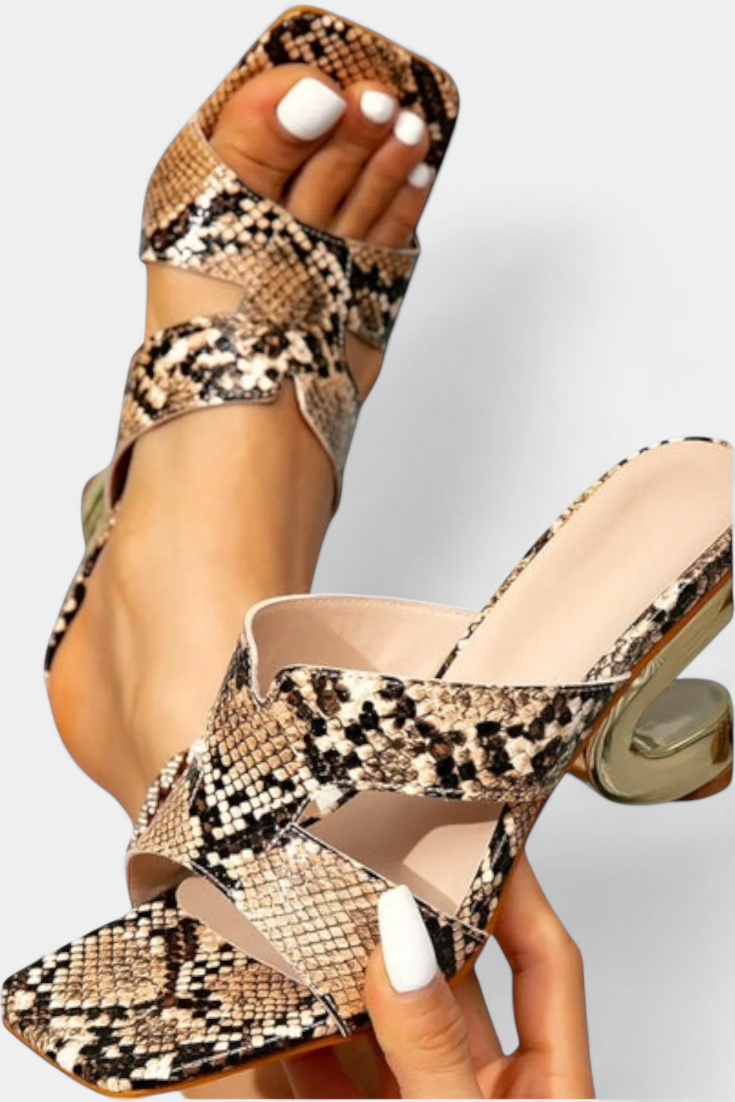 Megan Tacchi Stiletto con Stampa di Serpente