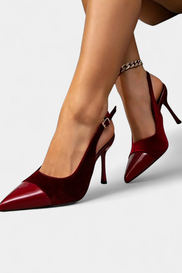 Candice Tacchi Stiletto in Velluto con Patchwork