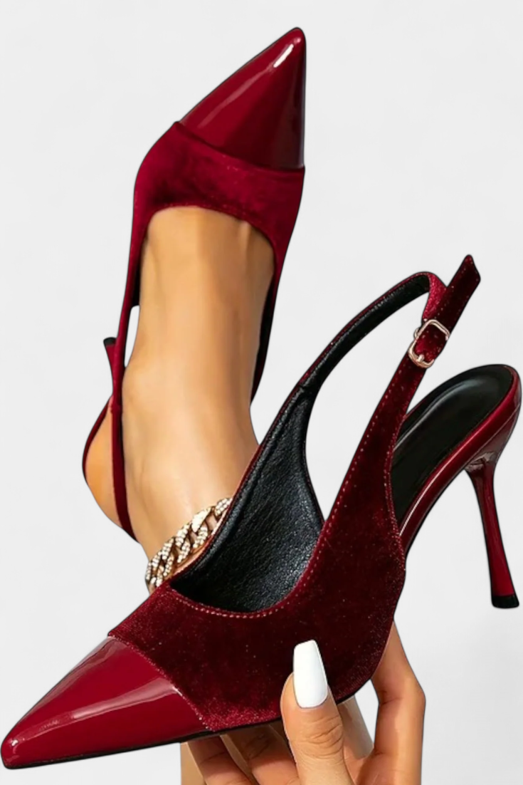 Candice Tacchi Stiletto in Velluto con Patchwork