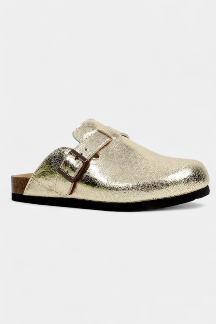 Zoccoli Unisex Aubree in Camoscio con Fibbia Regolabile