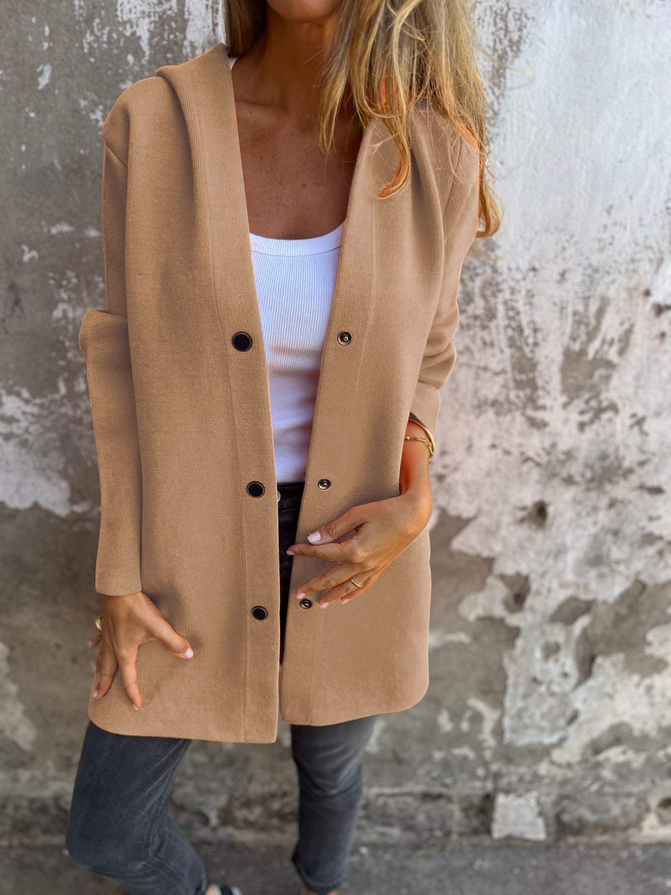 Scarlett™ - Giacca con Cappuccio Casual a Un Bottone