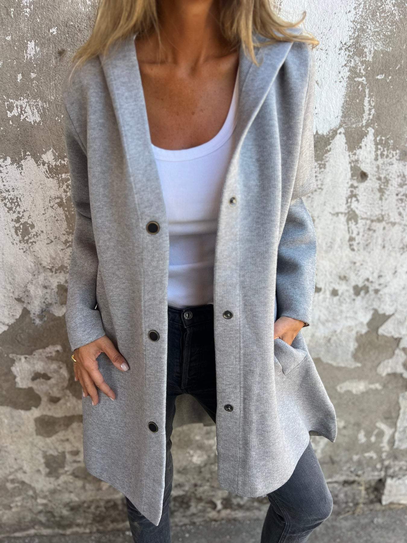 Scarlett™ - Giacca con Cappuccio Casual a Un Bottone