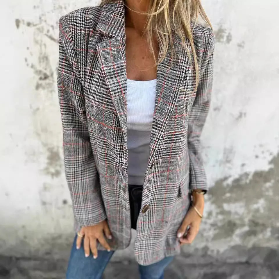 Amelia™ - Blazer Casual a Quadri con Rever