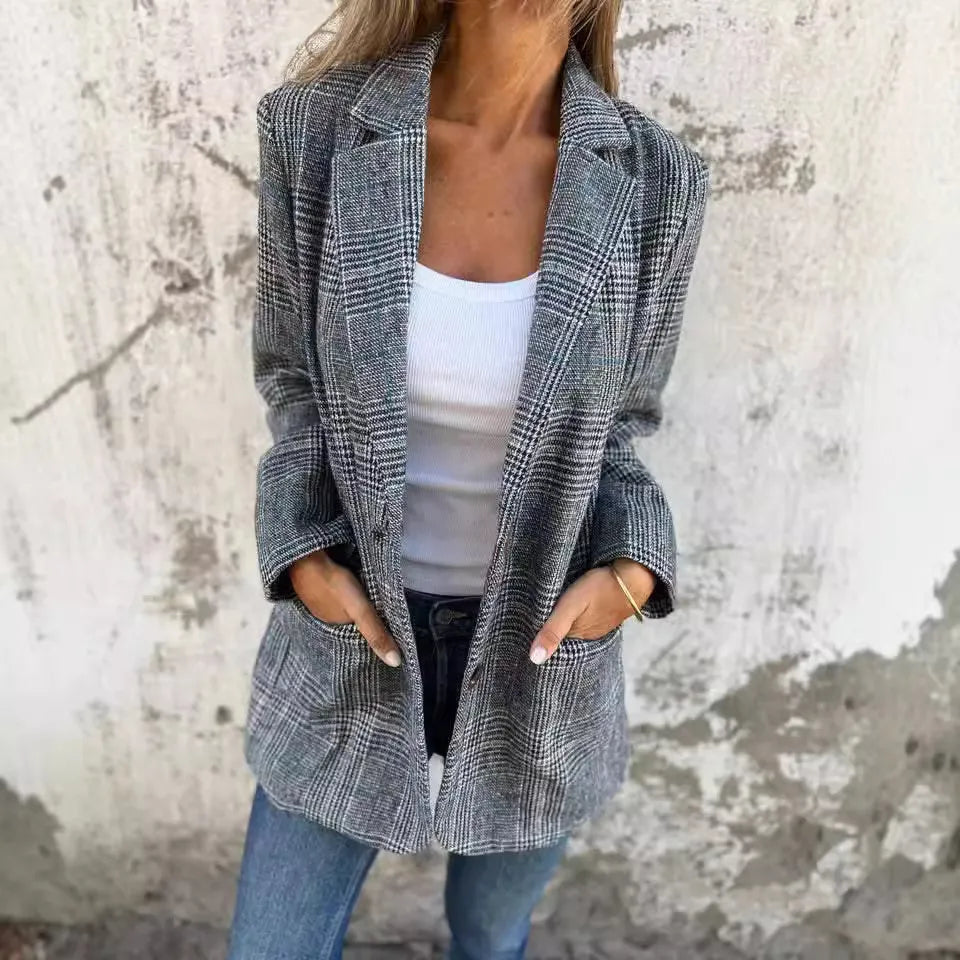 Amelia™ - Blazer Casual a Quadri con Rever