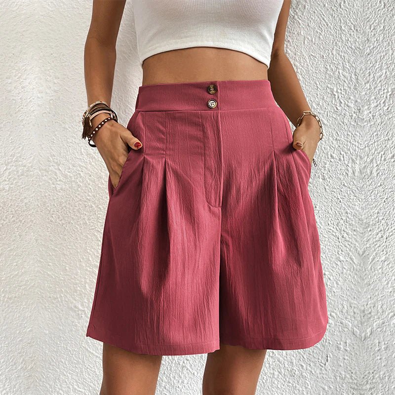 Chelsie | Pantaloni Corti Comodi a Vita Alta
