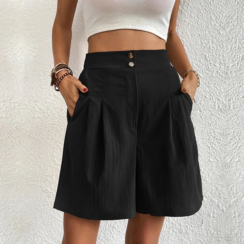 Chelsie | Pantaloni Corti Comodi a Vita Alta